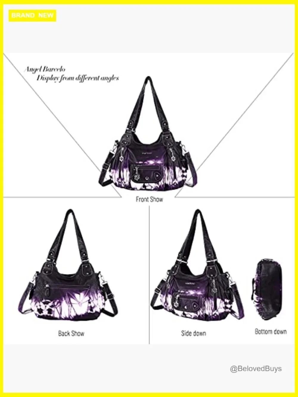 Soft PU Leather Hobo Shoulder Crossbody Bag Purse Handbag Tote